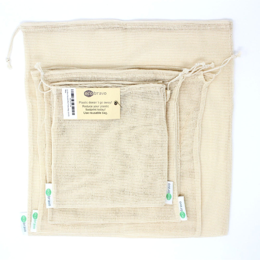 Reusable Mesh Set of 6 Reusable Mesh Produce Bags - Say No To Plastic Bags! – Eco Bravo