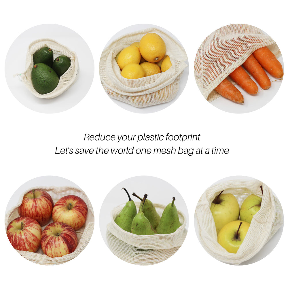 Reusable Mesh Set of 6 Reusable Mesh Produce Bags - Say No To Plastic Bags! – Eco Bravo