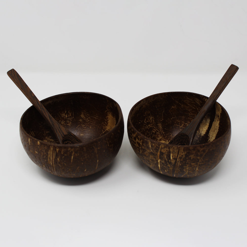 
                  
                    Natural Coconut Bowls with Dark Spoons
                  
                