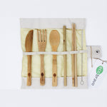 7 Pcs Reusable Bamboo Cutlery Set 